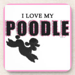 I Love My Black Poodle Coaster