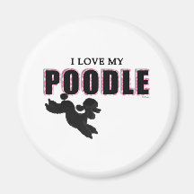 I Love My Black Poodle Fridge Magnets
