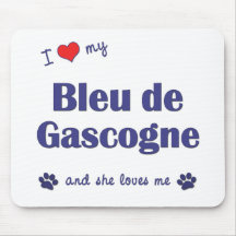 I Love My Bleu de Gascogne (Female Dog) Mousepads