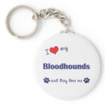 I Love My Bloodhounds (Multiple Dogs) Keychain