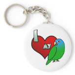 I Love my Blue Crowned Conure Key Chains
