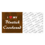 I Love My Bluetick Coonhound Pawprint Photo Cards