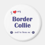 I Love My Border Collie (Male Dog) Refrigerator Magnet