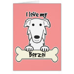 I Love My Borzoi Greeting Cards