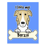 I Love My Borzoi Postcards