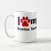 I Love My Boston Terrier Coffee Mugs