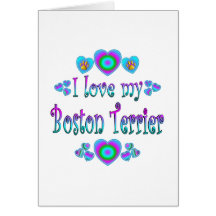 I Love My Boston Terrier Greeting Card
