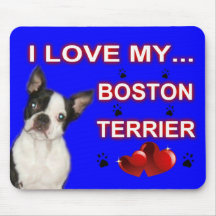 I Love My Boston Terrier Mouse-pad 9.25" x 7.75" Mousepad