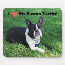 I Love My Boston Terrier Mouse Pads