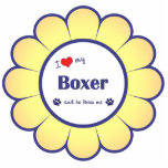 I Love My Boxer (Male Dog) Photo Sculpture
