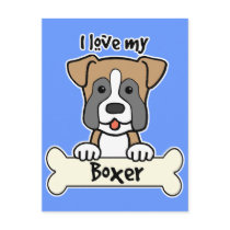 I Love My Boxer Post Card