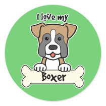 I Love My Boxer Stickers