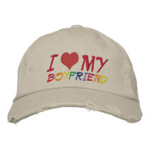 I Love My Boyfriend Embroidered Hat