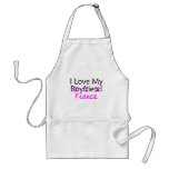 I Love My Boyfriend Fiance Pink aprons