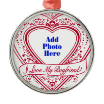 I Love My Boyfriend! Photo Red Hearts ornaments