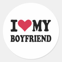 I love my boyfriend round sticker