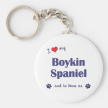 I Love My Boykin Spaniel (Male Dog) Keychains