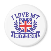 I Love My British Boyfriend Refrigerator Magnets