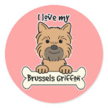 I Love My Brussels Griffon Round Sticker