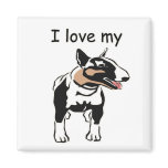 I Love My Bull Terrier Refrigerator Magnet