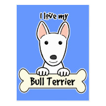 I Love My Bull Terrier Post Cards