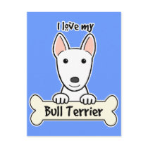 I Love My Bull Terrier Post Cards