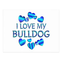 I Love My Bulldog Postcard
