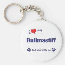 I Love My Bullmastiff (Female Dog) Key Chains