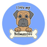 I Love My Bullmastiff Stickers