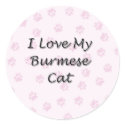 I Love My Burmese Cat stickers