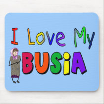 I Love my Busia (Polish Grandmother) mousepads