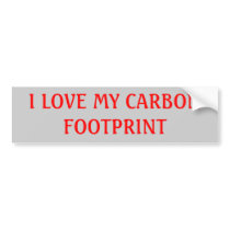I LOVE MY CARBON FOOTPRINT BUMPER STICKERS