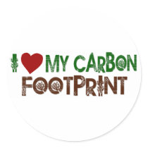 I Love My Carbon Footprint Round Sticker
