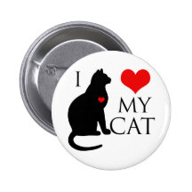 I Love My Cat Buttons