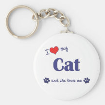 I Love My Cat (Female Cat) Key Chains