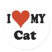 I Love My Cat Gifts and Apparel Stickers