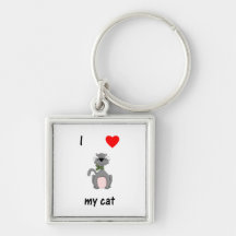I Love My Cat Keychain