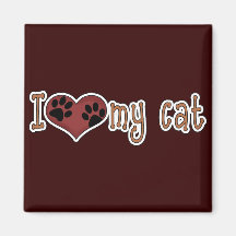 I Love My Cat - Paws Fridge Magnets