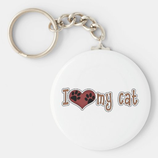 I Love My Cat - Paws Keychain