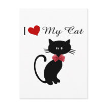 I Love My Cat Postcard