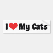 I Love My Cats Bumper Sticker