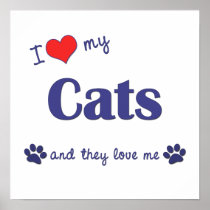I Love My Cats (Multiple Cats) Poster
