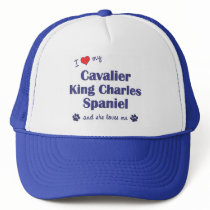 I Love My Cavalier King Charles (Female Dogs) Mesh Hat