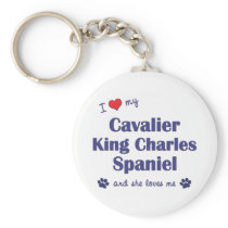 I Love My Cavalier King Charles (Female Dogs) Keychains