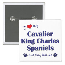 I Love My Cavalier King Charles (Multiple Dogs) Button
