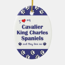 I Love My Cavalier King Charles Spaniels (Multi) Christmas Ornaments