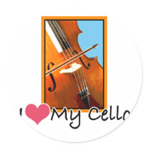 I Love My Cello Stickers
