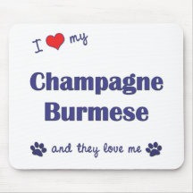 I Love My Champagne Burmese (Multiple Cats) Mouse Pad