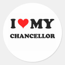 I Love My Chancellor Round Stickers