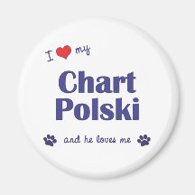 I Love My Chart Polski (Male Dog) Magnet